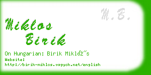 miklos birik business card